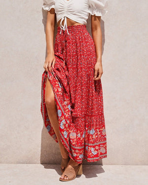 Women's Classic Cute Bohemian Summer Skirt | Rayon + Cotton | S-XL