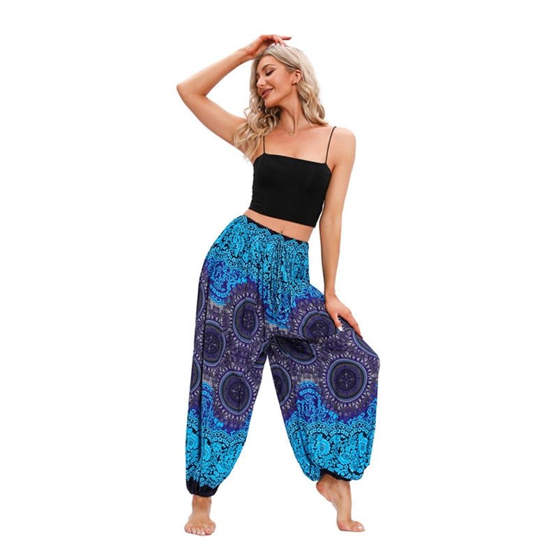 Women's Festival Styled Hippie Harem High Waisted Zumba Pants | 100% Rayon | Free Size