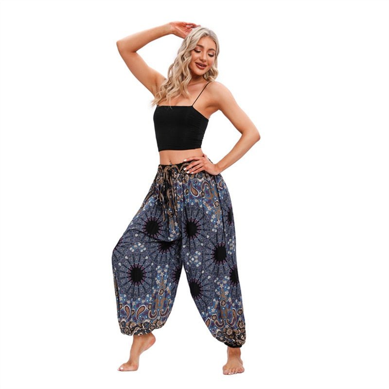 Women's Space Styled Hippie Harem High Waisted Zumba Pants | 100% Rayon | Free Size