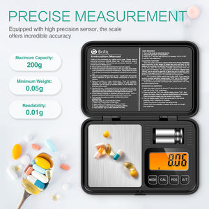 0.01g/200g Electronic Digital Scale With 50g Calibration Weights
