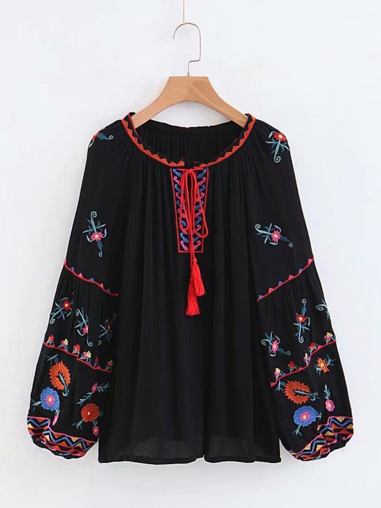 Vintage Women's Hippie Old Skool Blouse | Long Sleeve | Free Size | 4 Colours