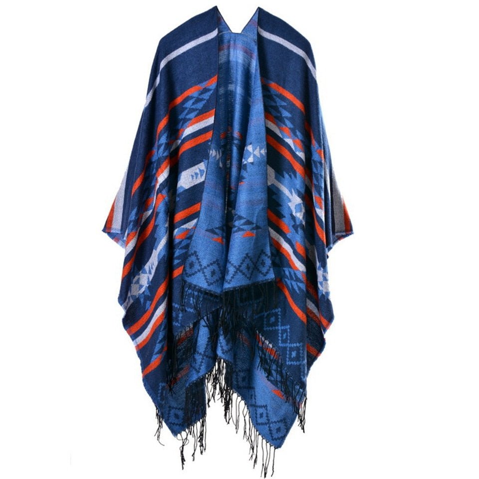 Ethnic Blanket Poncho With Tassels | Various Designs | Free Size