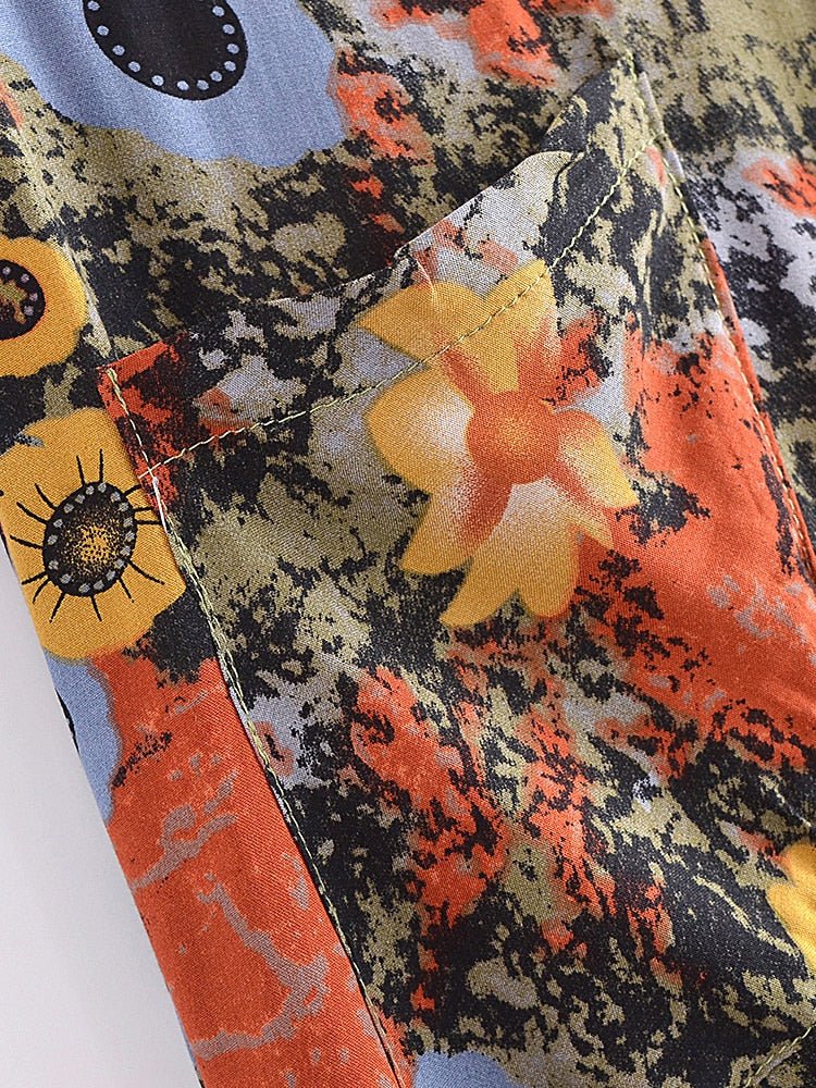 Groovy Hippie Loose Long Pants | Flower Design | S-L