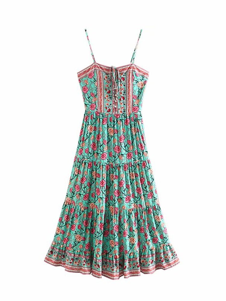 Women's Roses Floral Sleeveless Beach Dress | S-L | Various Colours