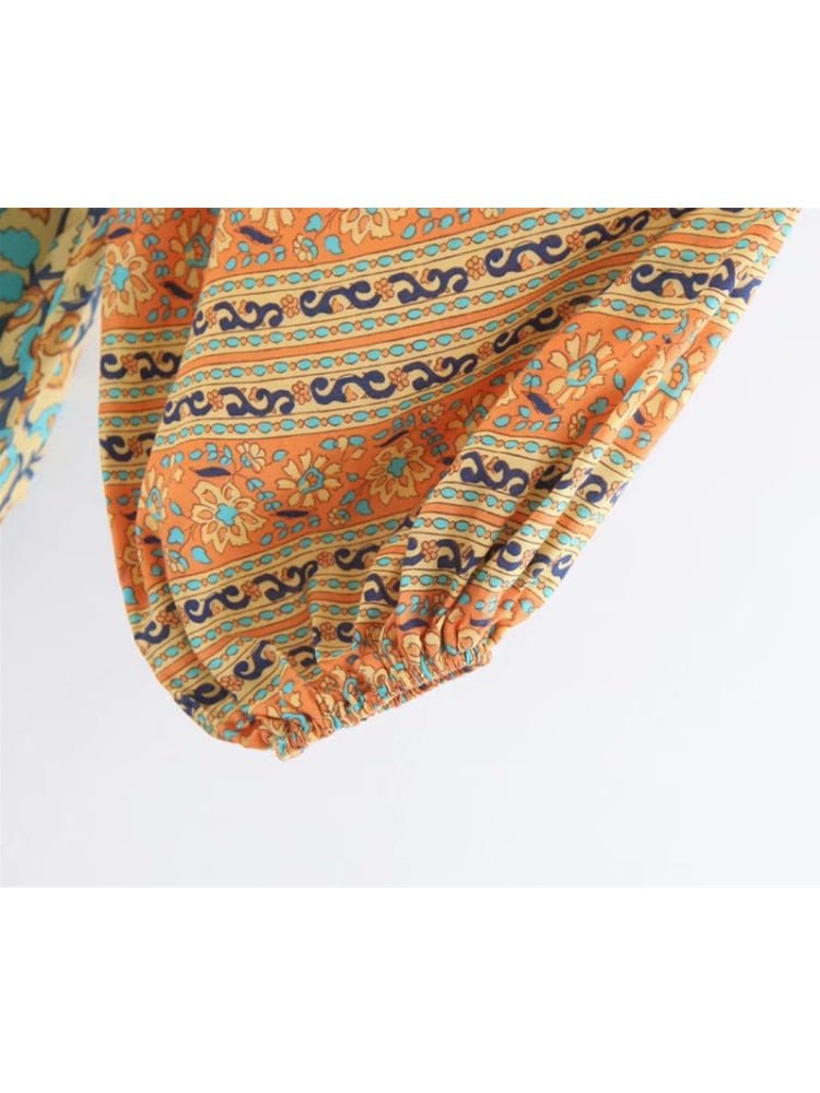 Women's Long Sleeved Bohemian Blouse Top | Loose Knited | S-L