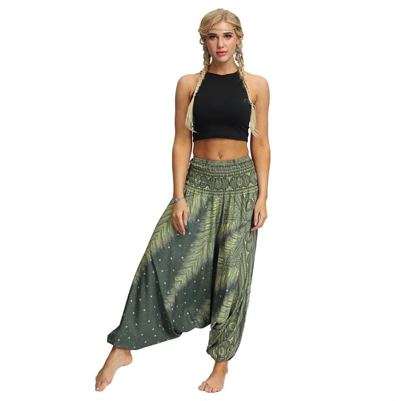 AU Womens Morgan Harem Pants Baggy Hippie Bohemian Yoga Beach Travel Casual  Boho | eBay