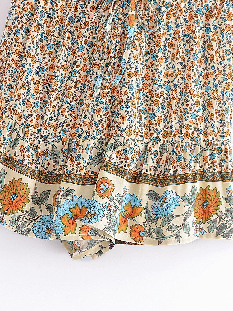 Cute Boho Hippie Summer Shorts | Flower Design | S-L