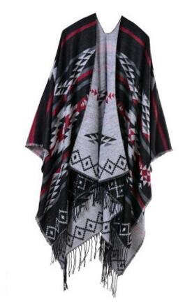 Ethnic Blanket Poncho With Tassels | Bohemian Festival Design | Free Size