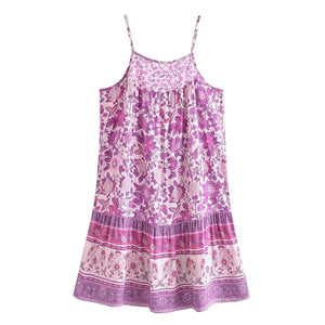 Bohemian Mini Summer Dress | 60's Flower Child | Loose Fit | S-L