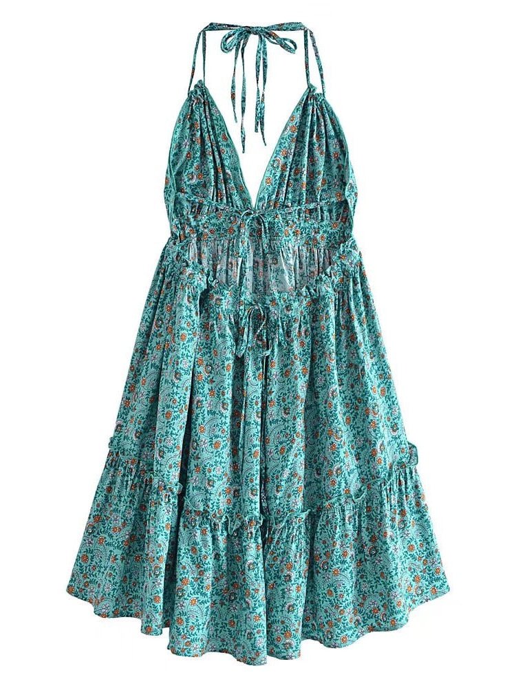 Women's Bohemian Beach Mini Dress | Strapless Sundress | S-L | Various Colours