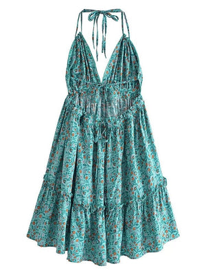 Women's Bohemian Beach Mini Dress | Strapless Sundress | S-L | Various Colours