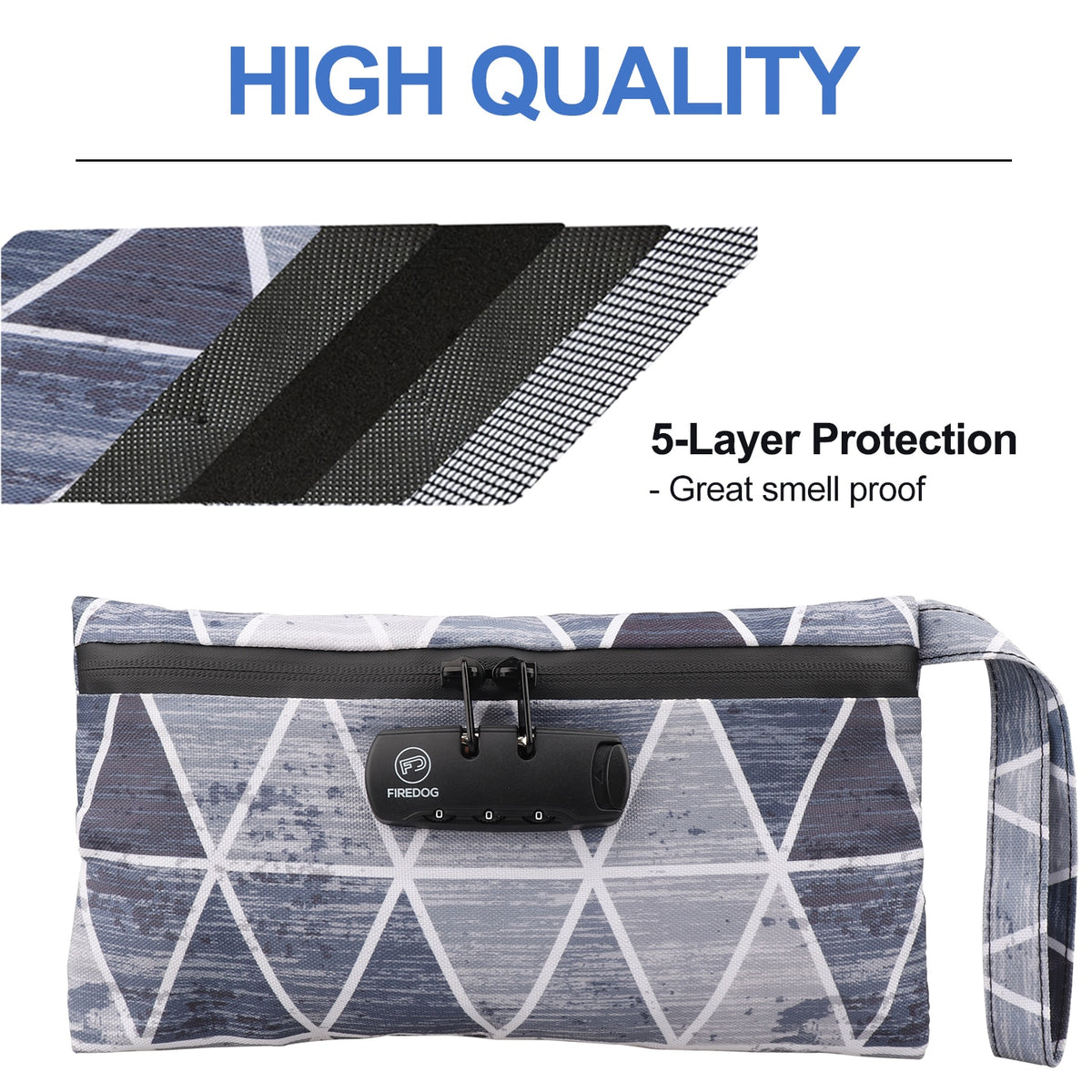 Smell Proof Geometry Styled Bag With Lock