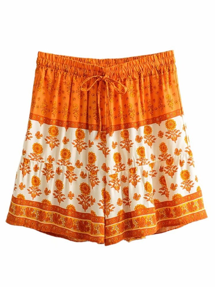 Women's Floral Bohemain Summer Shorts | Hippie Styled | S-L