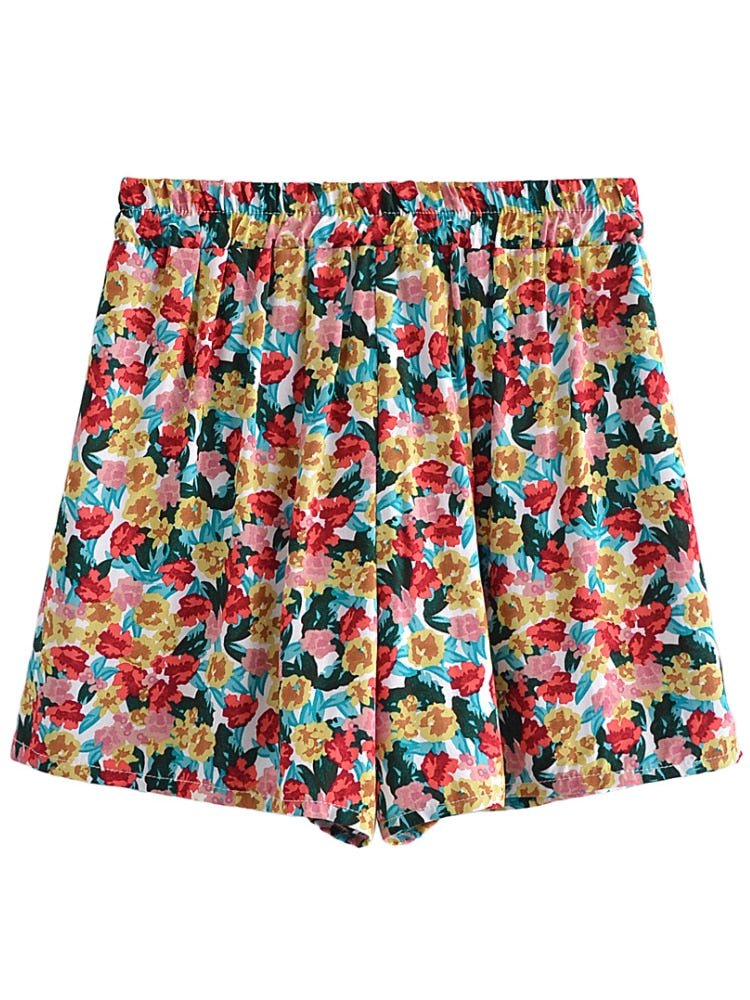 Women's Multi Coloured Floral Bohemian Hippie Shorts | S-L