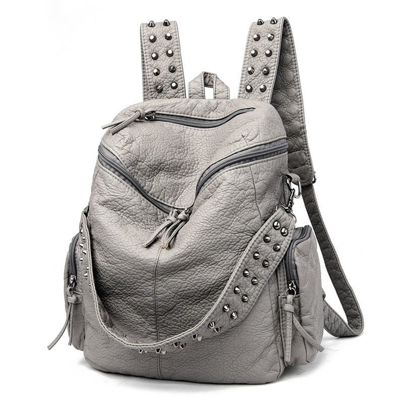 Women Soft Leather Daypack Mochilas Anti-theft Travel Bag - Various Colours