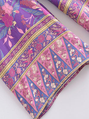 Women's Purple Bohemian Hippie Styled Loose Long Pants | Comfortable Fit | S-L