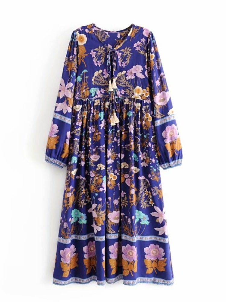 Women's Flowing Bohemian Flare Maxi Dress | S-L | Various Colours