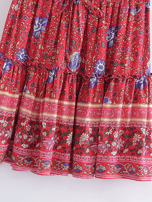 Women's Cute Boho Two Piece Outfit | Top + Bohemian Skirt | S-L | Various Colours