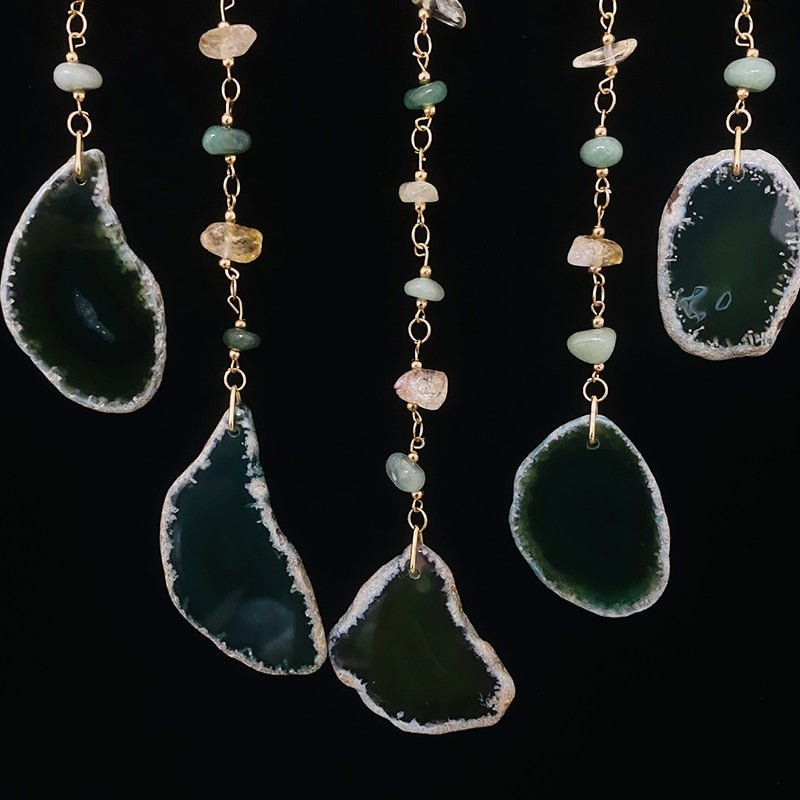 Handmade Dream Catcher With Green Agnate