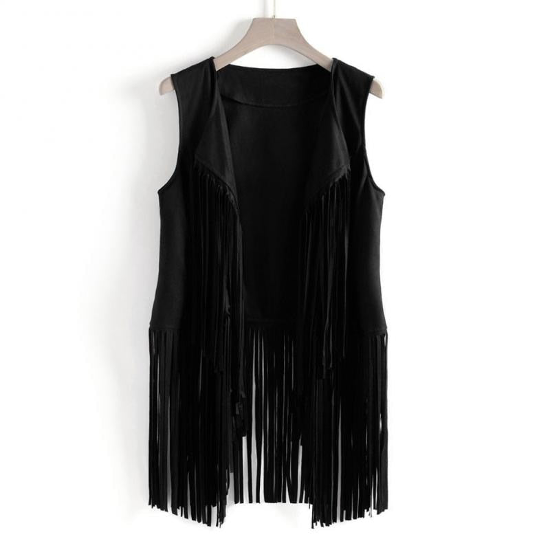 Sleevless 60's Styled Vintage Vest With Tassels | Various Colours | S-XXXL