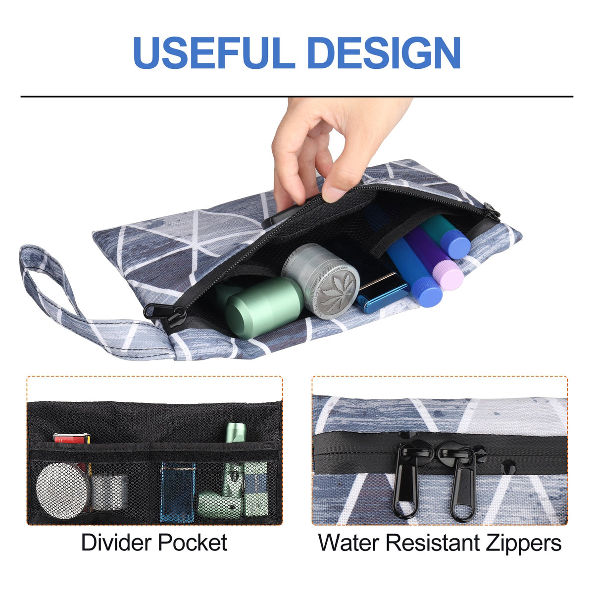 Smell Proof Geometry Styled Bag With Lock