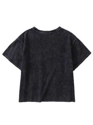 San F Acid Washed O-Neck T-shirt | S-XL