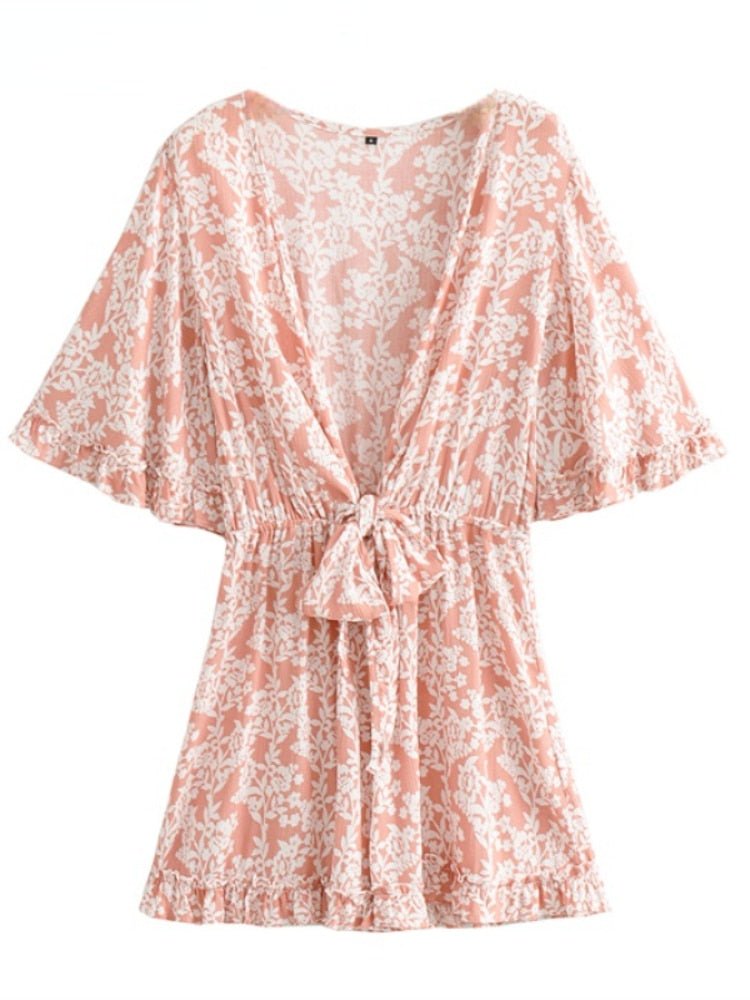 Women's Deep V-neck Bohemian Beach Romper | S-L | Various Colours