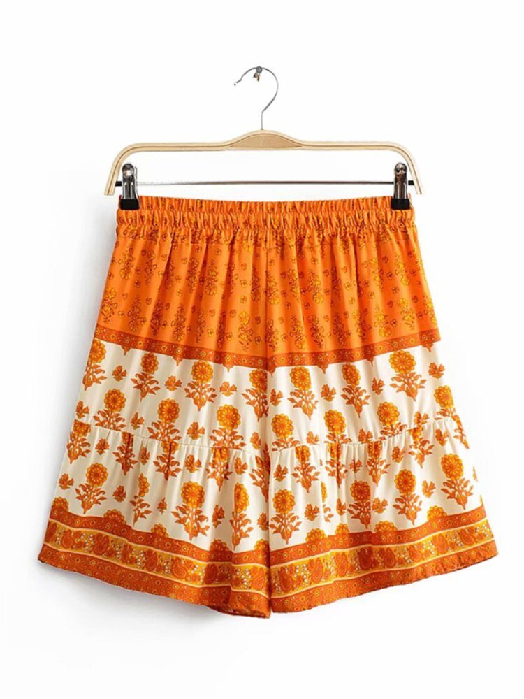 Women's Floral Bohemain Summer Shorts | Hippie Styled | S-L