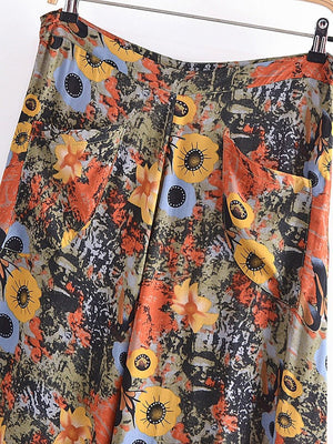 Groovy Hippie Loose Long Pants | Flower Design | S-L