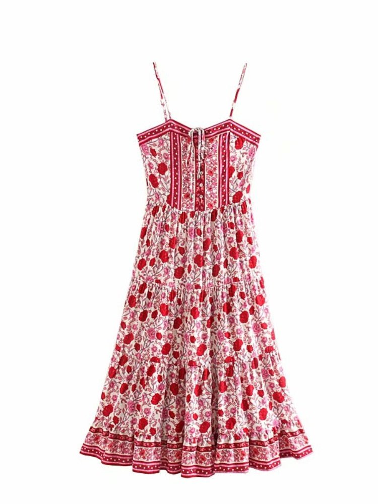 Women's Roses Floral Sleeveless Beach Dress | S-L | Various Colours