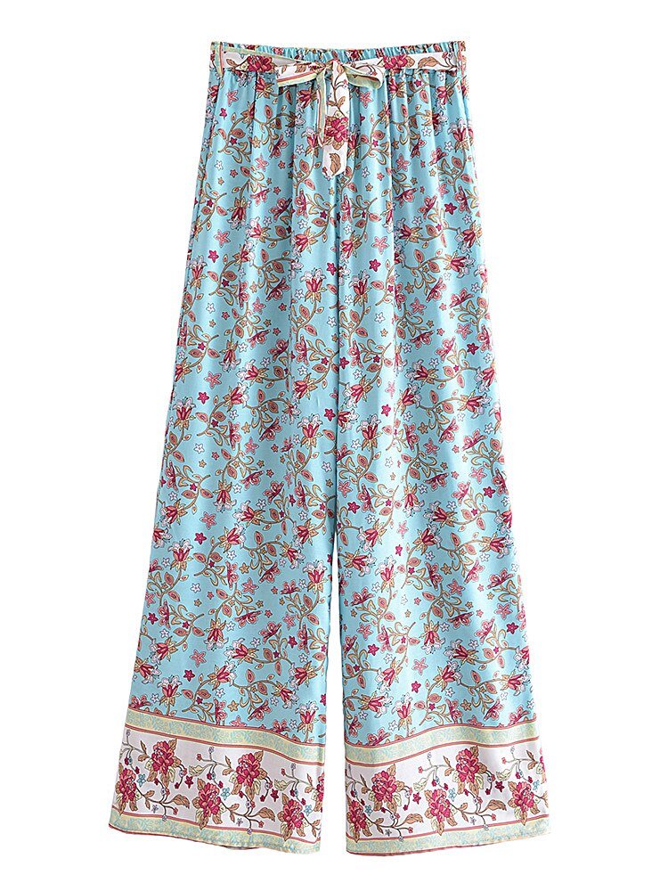 Women' 60's Child Two Piece Suit | Strapless Top + Bohemian Loose Pants | S-L