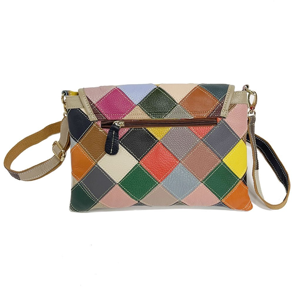 80s Styled Patchwork Fashion Sling Bag - Genuine Leather