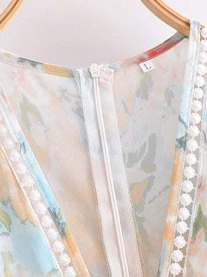 Women's Elegant Bohemian Deep V-Neck Dress | Floral Print | S-XL