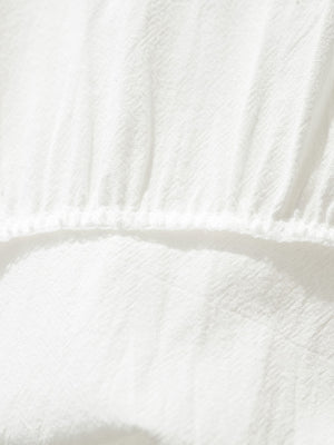 White Hippie Linen Cotton Beach Dress | Bohemian Flow | Free Size