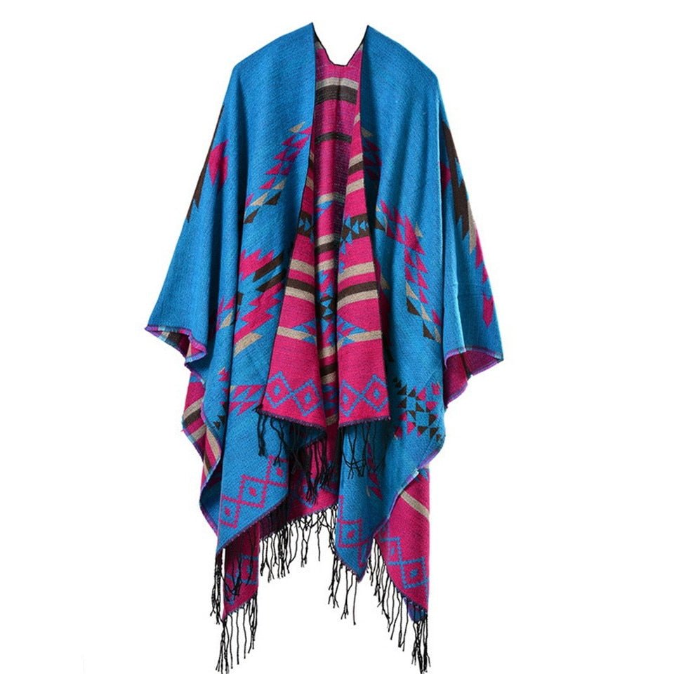 Ethnic Blanket Poncho With Tassels | Various Designs | Free Size