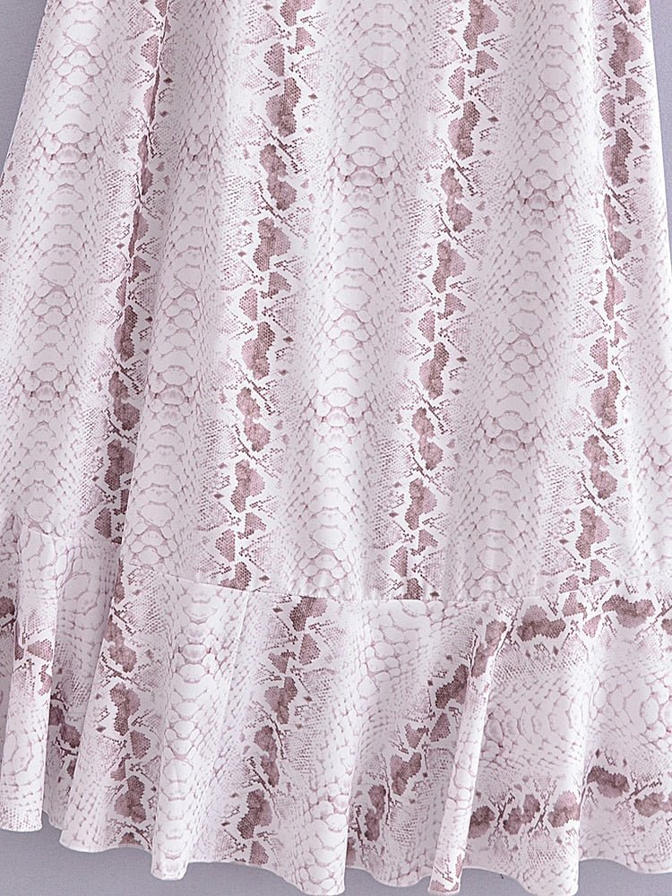 Women's White Patched Bohemian Sexy Deep V-Neck Dress | S-XL