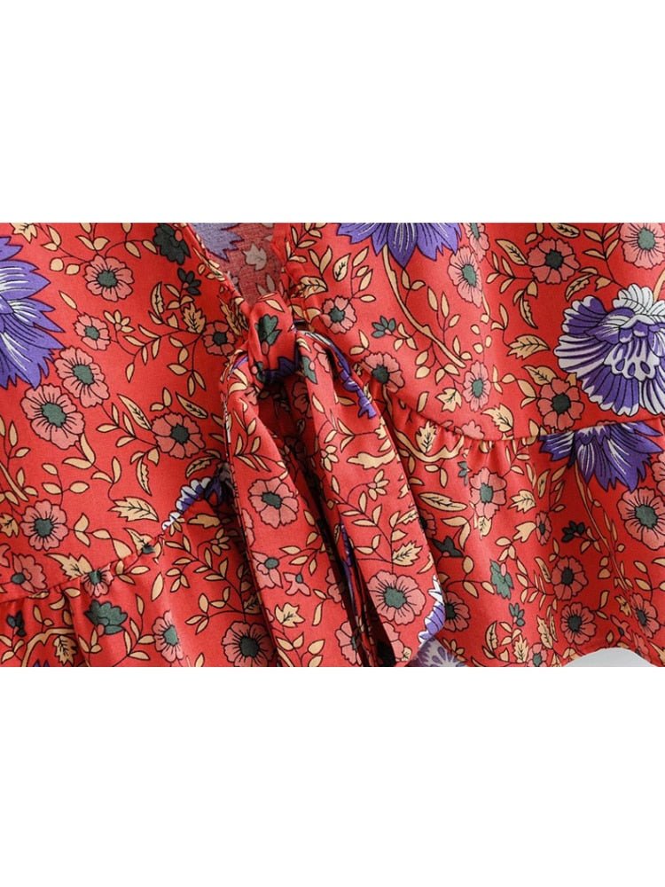 Vintage Women's V-neck Bohemian Kimono Top | S-L | 2 Colours