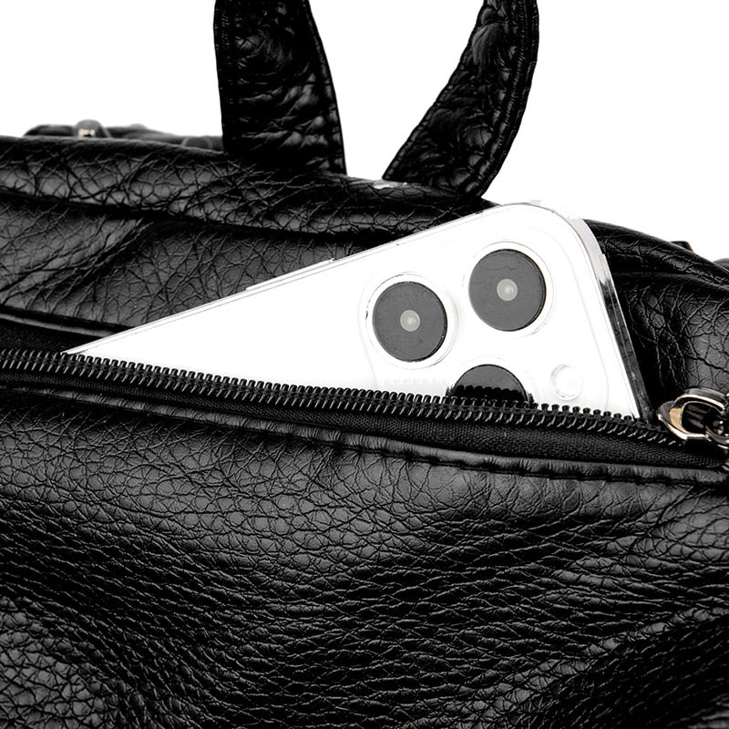 Women Soft Leather Daypack Mochilas Anti-theft Travel Bag - Various Colours