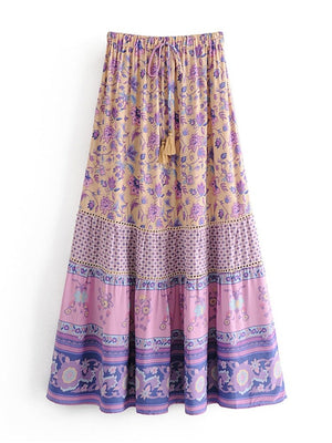 Cute Hippie Chic Long Maxi Bohemian Skirt | High Waisted | S-XL