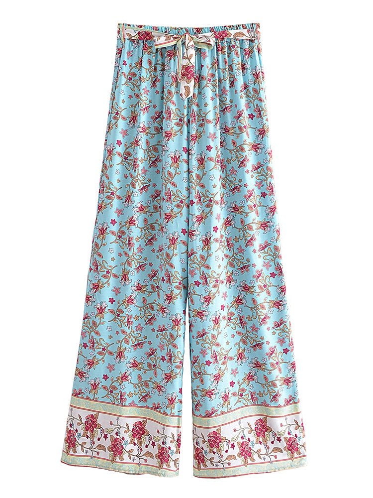 Women' 60's Child Two Piece Suit | Strapless Top + Bohemian Loose Pants | S-L