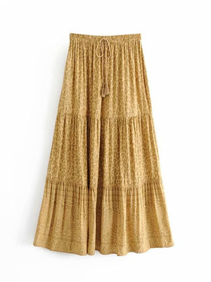 Women's Hippie High Waisted Skirt | Golden Yellow | S-L