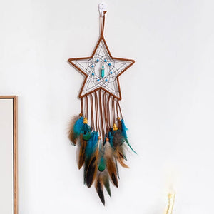 Moon And Star Dream Catchers With Feathers | Various Colours