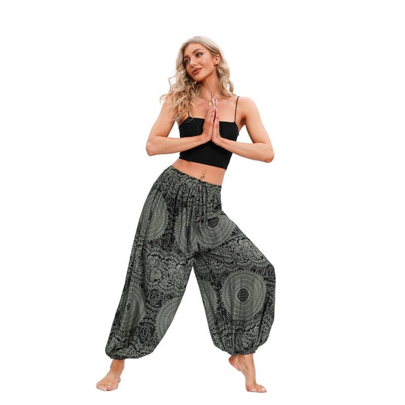 Women's Meditation Styled Hippie Harem High Waisted Zumba Pants | 100% Rayon | Free Size