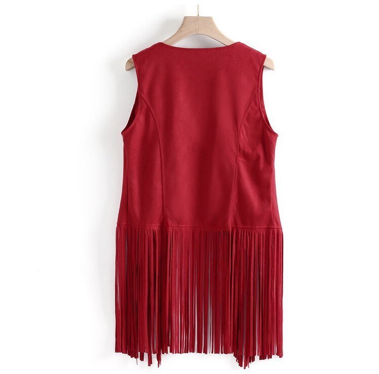 Sleevless 60's Styled Vintage Vest With Tassels | Various Colours | S-XXXL