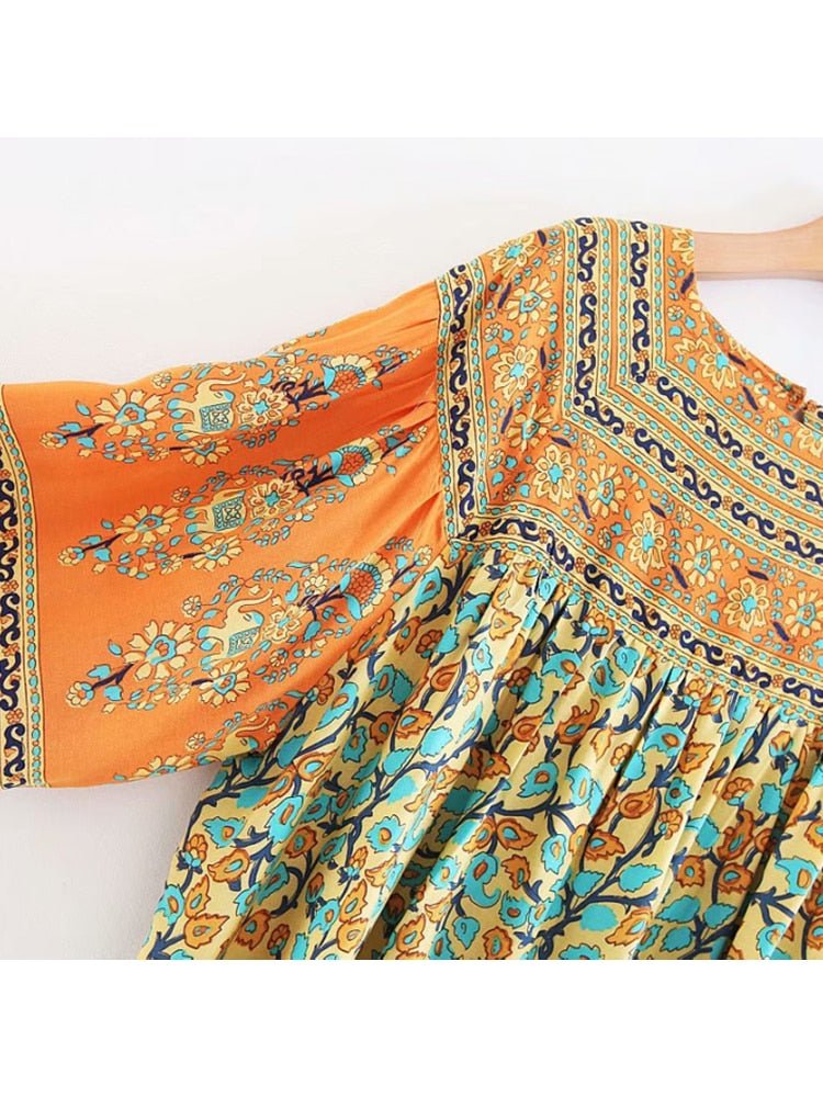 Women's Long Sleeved Bohemian Blouse Top | Loose Knited | S-L