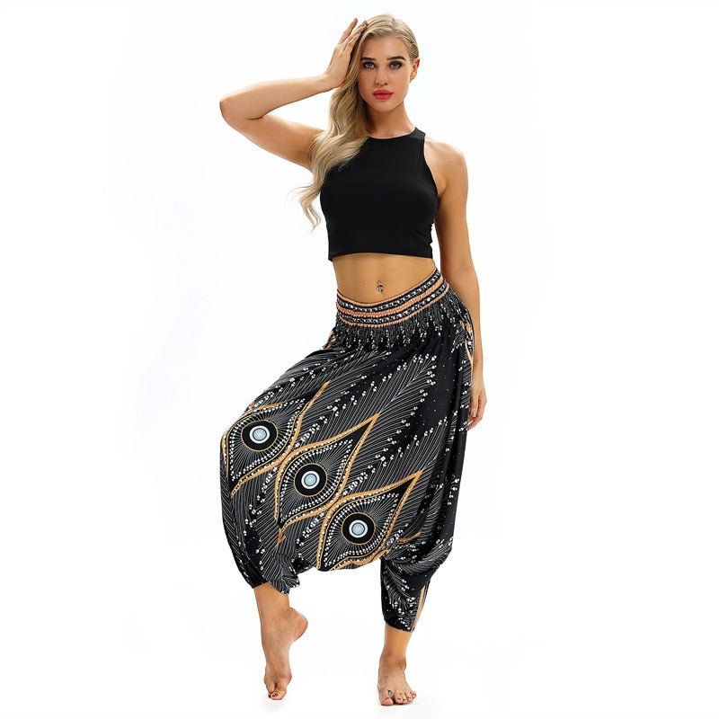 Hippie Boho Loose Yoga Harem Pants | Black Rumbles Design | One Size