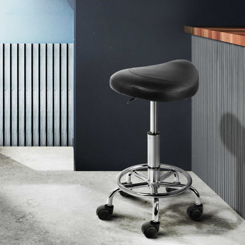 Roller Saddle Salon Stool With Hydraulic Lift