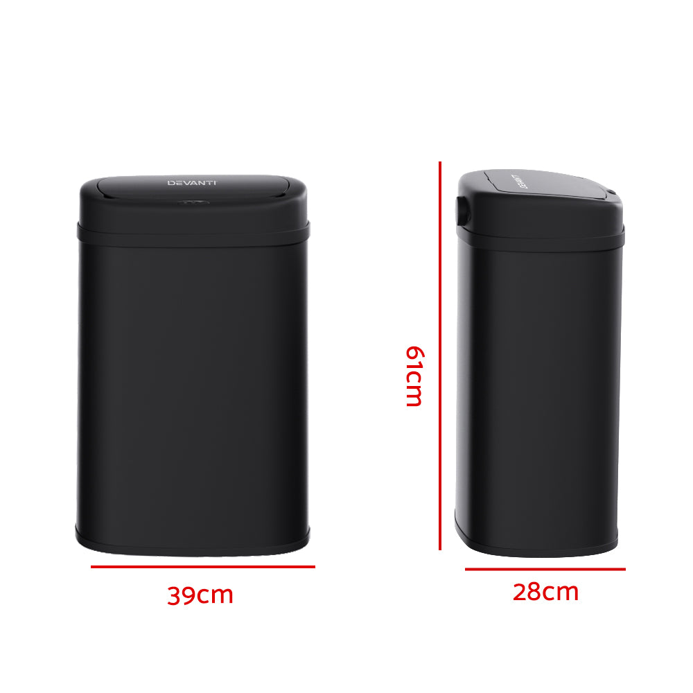 Devanti 50L Sensor Bin | Motion Rubbish Trash Can | Auto Touch Free | Kitchen