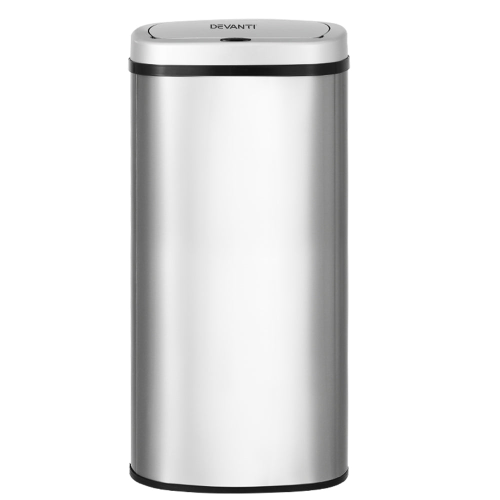 Devanti 60L Sensor Bin | Motion Rubbish Stainless Trash Can | Automatic Touch Free