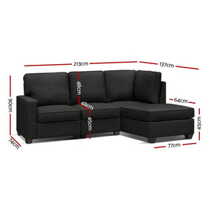 4 Seater Sofa Lounge With Modular Chaise